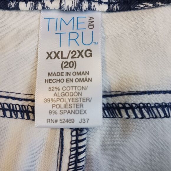 Ponte Pants Stretch Pull On Legging Southwest Print Navy White Size 2X - Picture 4 of 9